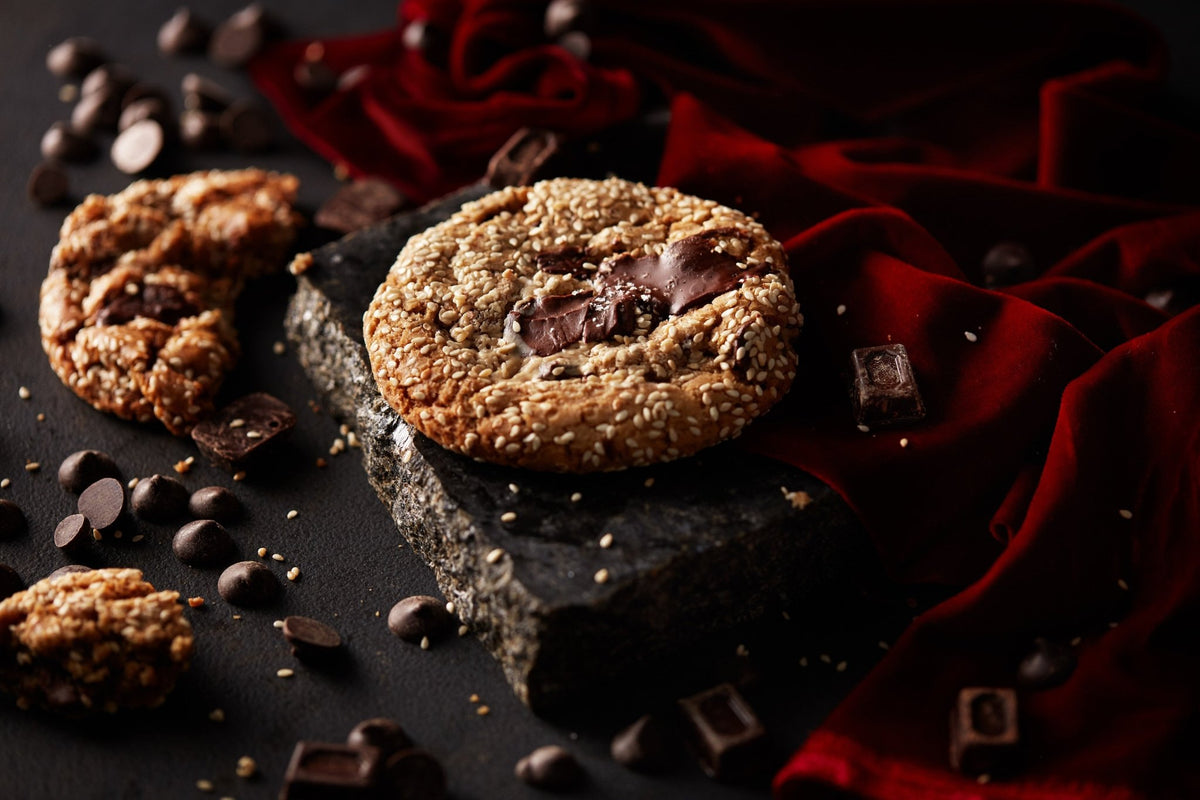 Kindness Cookie: 3 Tahini Olive Oil Choc Chunk Biscuits (Vegan) - She means Biscuits